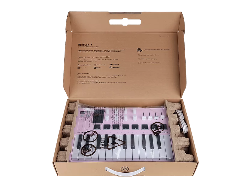 MIDI клавиатура Arturia MiniLAB 3 Rose Quartz 12
