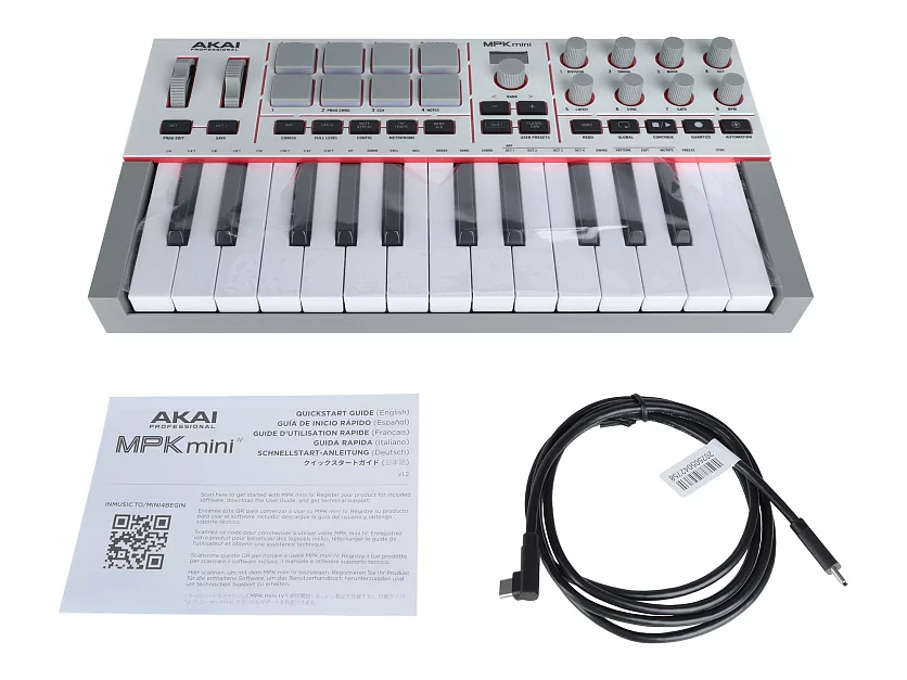 Миди-клавиатура AKAI MPK Mini IV White 12