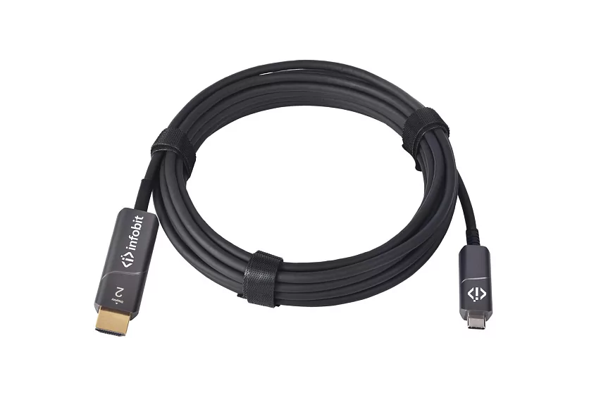 Кабель оптический активный Type C (M) - HDMI (M) Infobit AOC-CHDMI-10 4