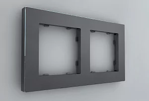 Рамка на 2 пост, графит, Berlin 01 iRidi 01P204