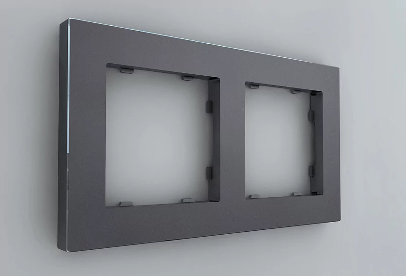 Рамка на 2 пост, графит, Berlin 01 iRidi 01P204