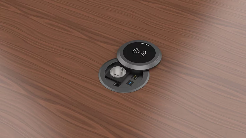 Лючок врезной в стол Wize Pro WRTS-RR-B 8