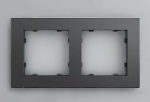 Рамка на 2 пост, графит, Berlin 01 iRidi 01P204 2