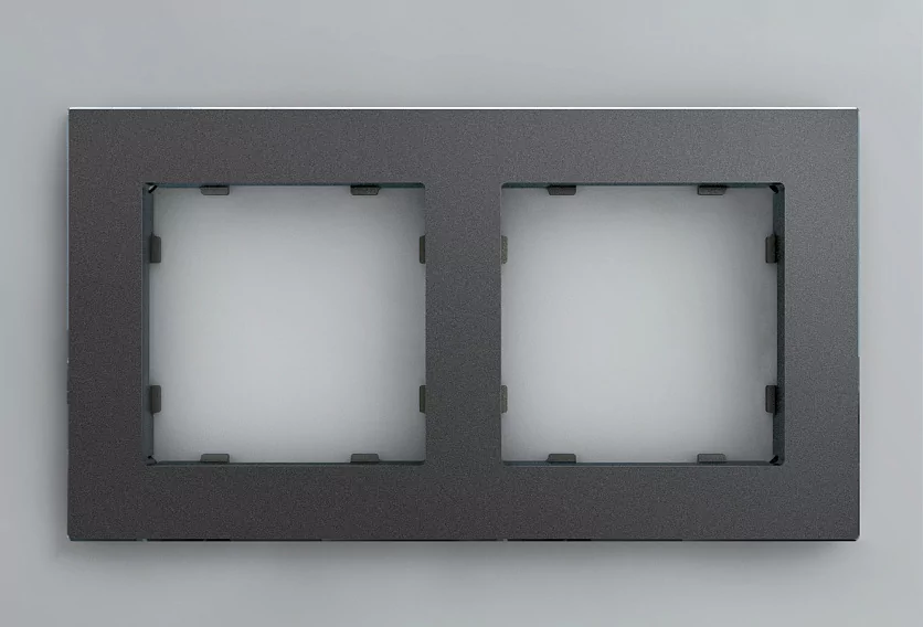 Рамка на 2 пост, графит, Berlin 01 iRidi 01P204 2