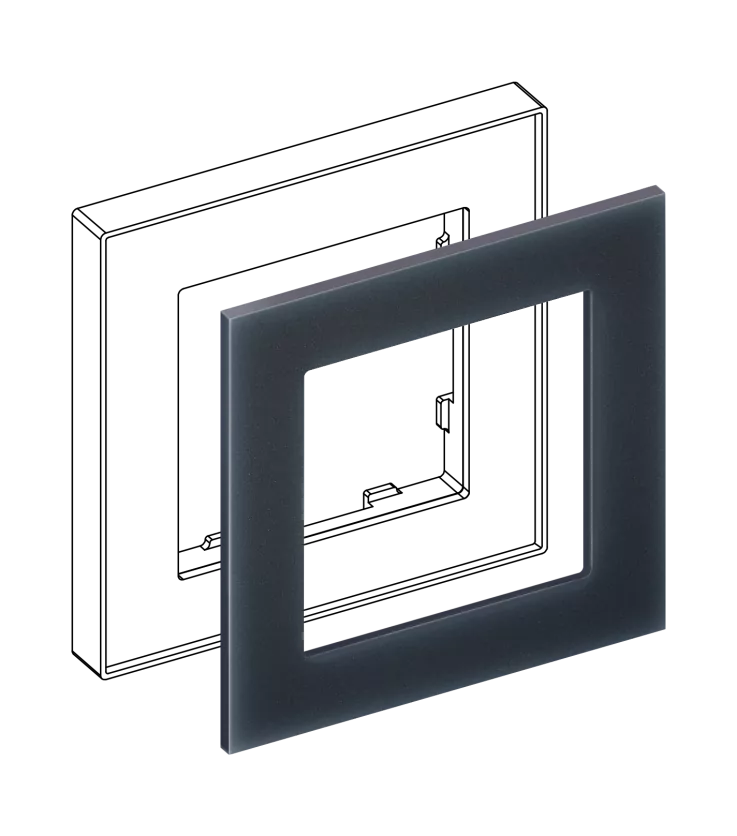 Вставка на 1 пост, акрил черный iRidi INP114