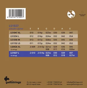 Комплект струн GALLI STRINGS LS1027-12 2