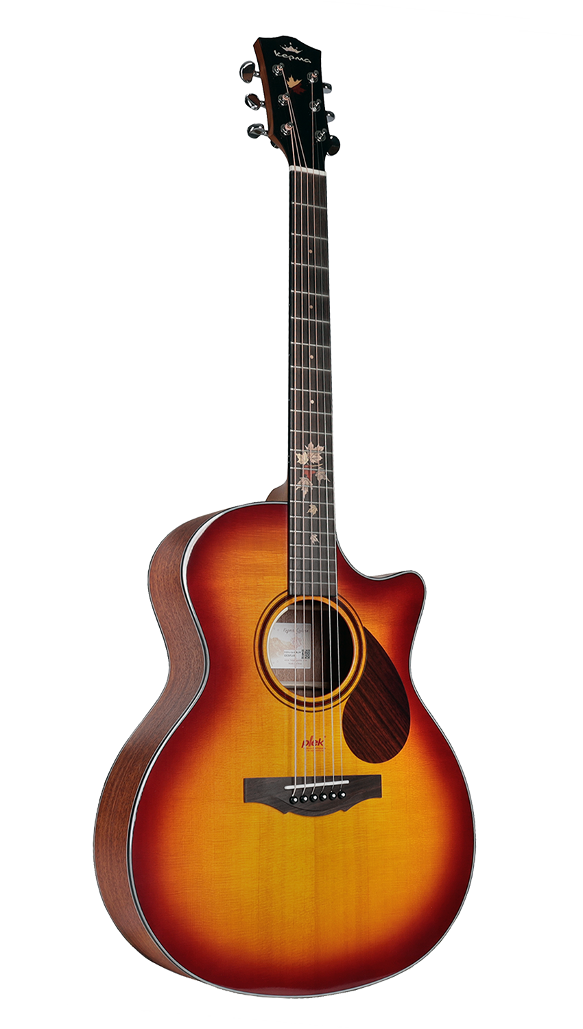 Акустическая гитара Kepma F0PRO-BS, 6 струн, аудиториум, ель Ситка (массив), Cherry Burst